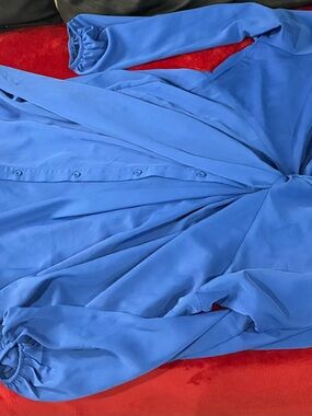 SHEIN Frenchy Royal Blue Shirt Dress